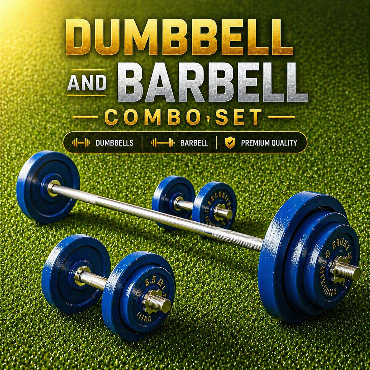 Dumbell-Barbell Combo Set